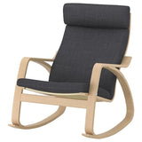 POÄNG rocking-chair, white stained oak veneer/Hillared anthracite, 68x95x94 cm