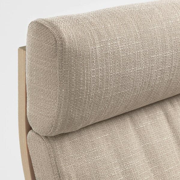 Ikea POÄNG Rocking chair - veneered white mord oak/Beige Hillared