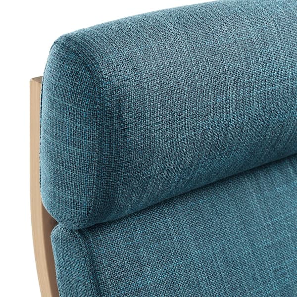 POÄNG Rocking Chair - Veneered White Mord Oak/Dark Blue Hillared - best price from Maltashopper.com 39429152