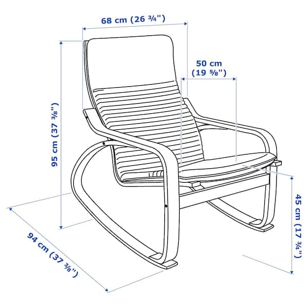 POÄNG Rocking chair - veneered white mord oak/light beige Knisa - best price from Maltashopper.com 19429266