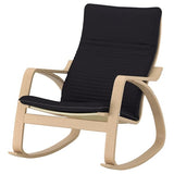 POÄNG rocking-chair, white stained oak veneer/Knisa black, 68x95x94 cm