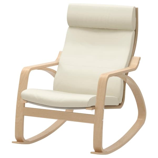 POÄNG - Rocking chair, birch veneer/ivory glose , - best price from Maltashopper.com 99429314