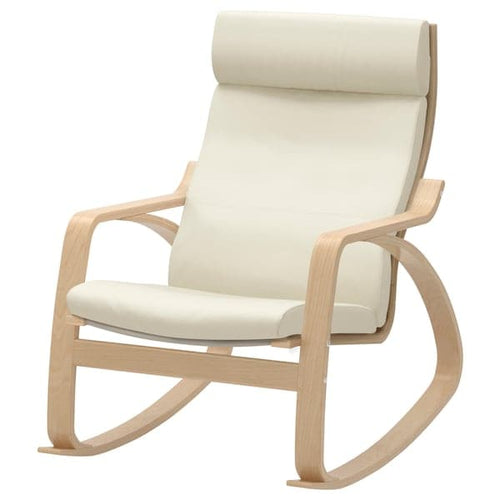 POÄNG - Rocking chair, birch veneer/ivory glose ,