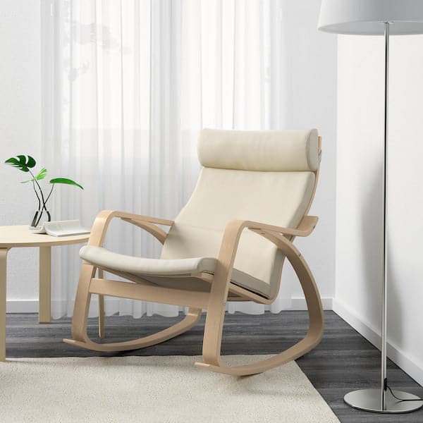 POÄNG - Rocking chair, birch veneer/ivory glose , - best price from Maltashopper.com 99429314