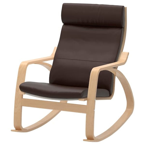 POÄNG - Rocking chair, birch veneer/Glose dark brown ,