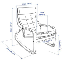 POÄNG - Rocking chair, birch veneer/Gunnared beige , - best price from Maltashopper.com 29502039