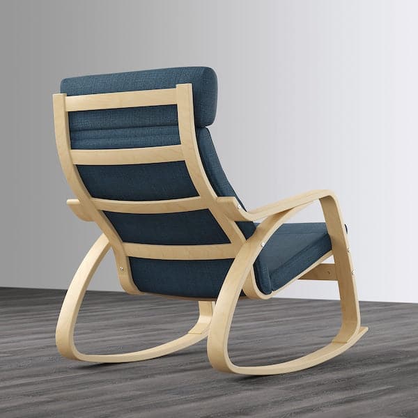 POÄNG Rocking chair - birch veneer/Hillared dark blue , - best price from Maltashopper.com 99429168