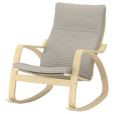POÄNG rocking-chair, birch veneer/Knisa light beige, 68x95x94 cm