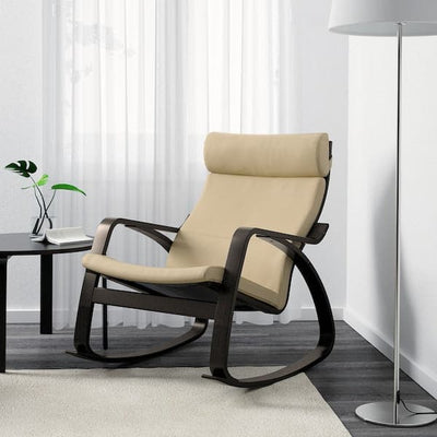 POÄNG - Rocking chair, brown-black/Glose ivory , - best price from Maltashopper.com 89429324