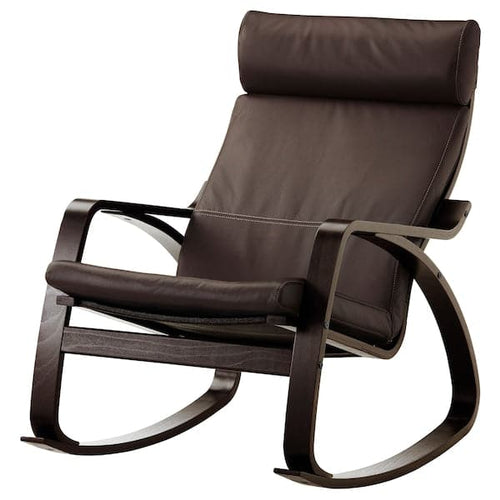 POÄNG - Rocking chair, black-brown/Glose brown ,