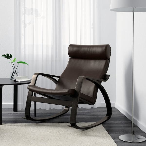 POÄNG - Rocking chair, black-brown/Glose brown , - best price from Maltashopper.com 09429323