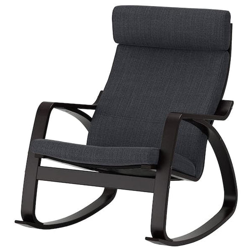 POÄNG Rocking chair - black-brown/Hillared anthracite ,
