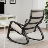 POÄNG rocking-chair, black-brown/Knisa light beige, 68x95x94 cm
