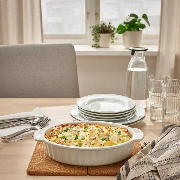 Ikea POETISK - Oven dish, oval/off-white, 32x21 cm
