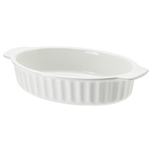POETISK - Oven dish, oval/off-white, 32x21 cm