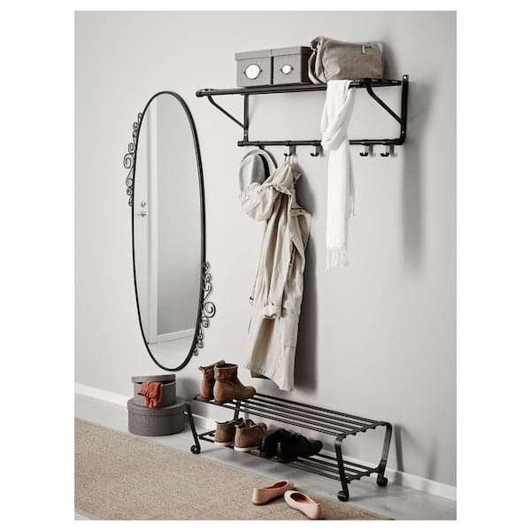 PORTIS - Shoe rack, black, 90x34x28 cm - best price from Maltashopper.com 80099790