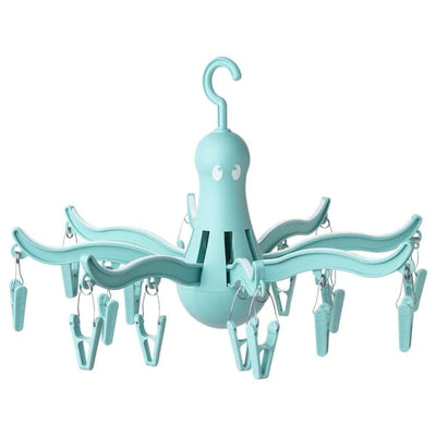 PRESSA - Hanging dryer 16 clothes pegs, turquoise - best price from Maltashopper.com 10421217