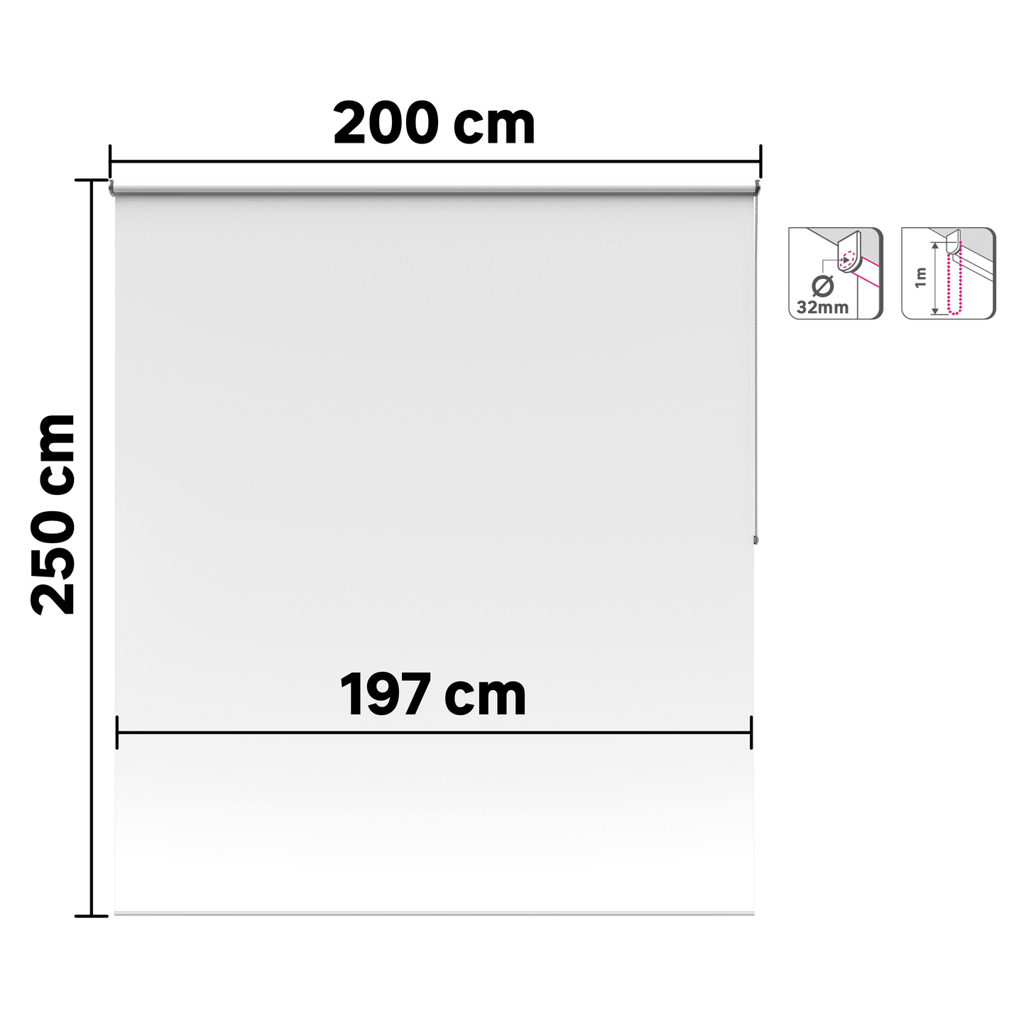 Bricocenter SAMBA WHITE FILTER ROLLER BLIND 200X250CM