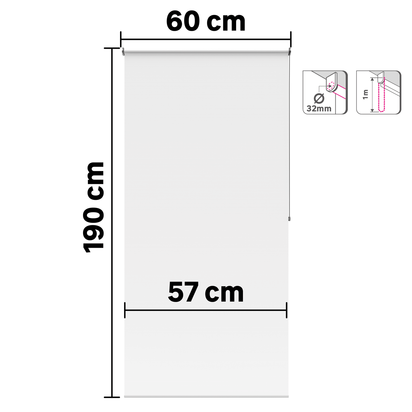 Bricocenter BOSSA WHITE OCCULTING ROLLER BLIND 60X190CM
