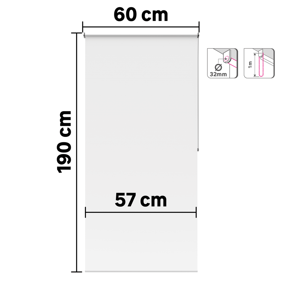 Bricocenter BOSSA WHITE OCCULTING ROLLER BLIND 60X190CM