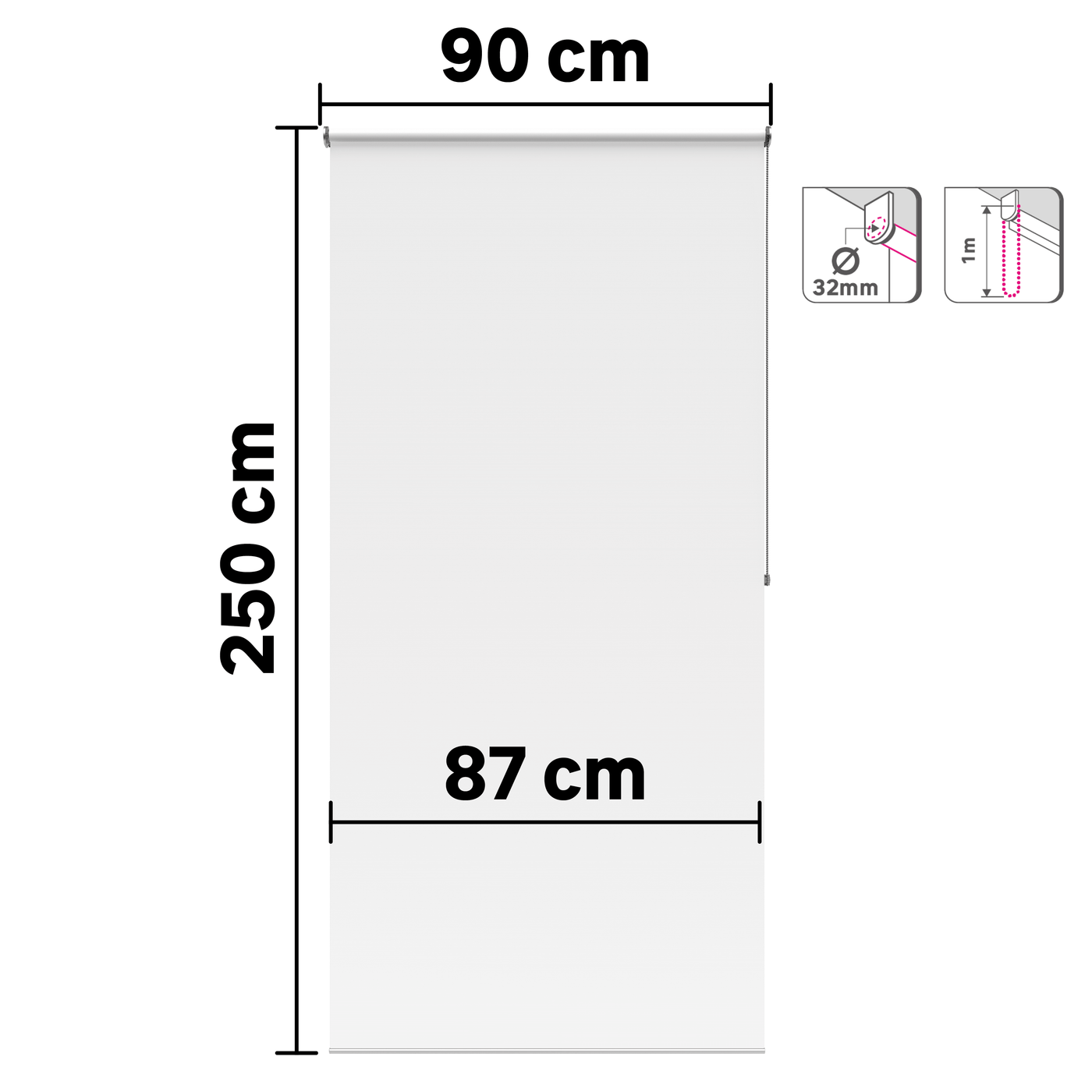 Bricocenter BOSSA WHITE OCCULTING ROLLER BLIND 90X250CM