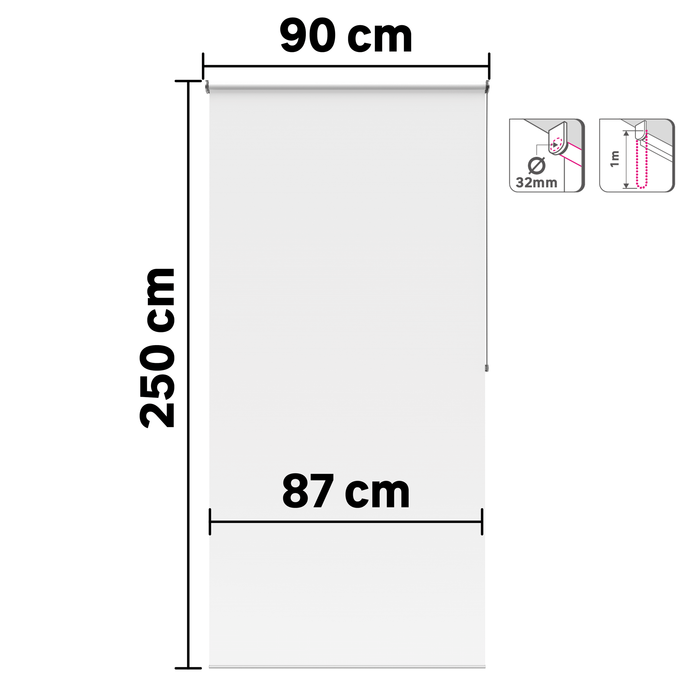 Bricocenter BOSSA WHITE OCCULTING ROLLER BLIND 90X250CM