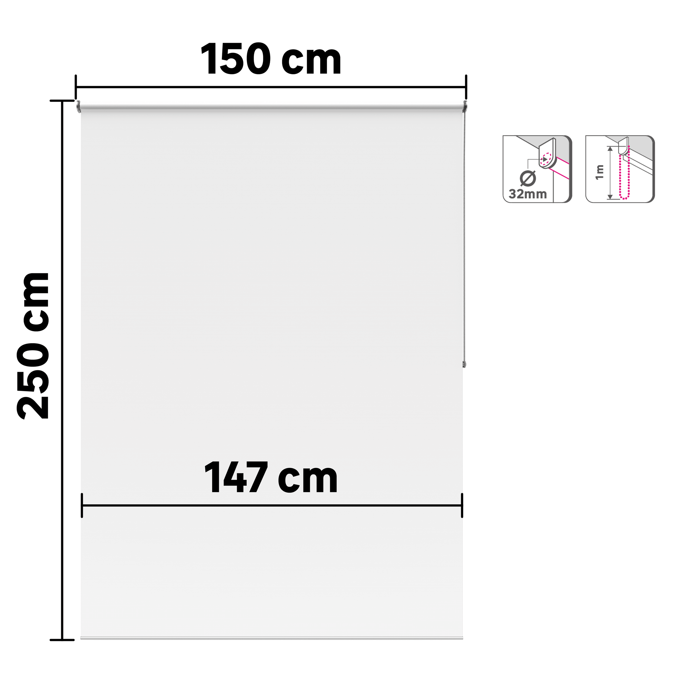 Bricocenter BOSSA WHITE OCCULTING ROLLER BLIND 150X250CM