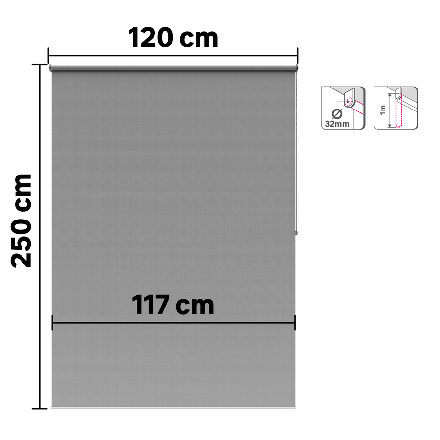 Bricocenter SAMBA GREY GRANITE FILTER ROLLER BLIND 120X250CM