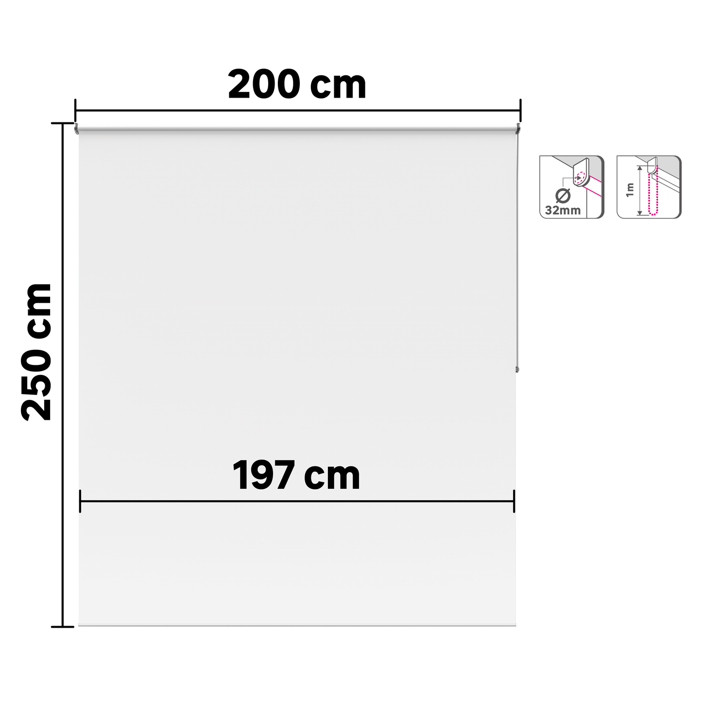 Bricocenter BOSSA WHITE OCCULTING ROLLER BLIND 200X250CM