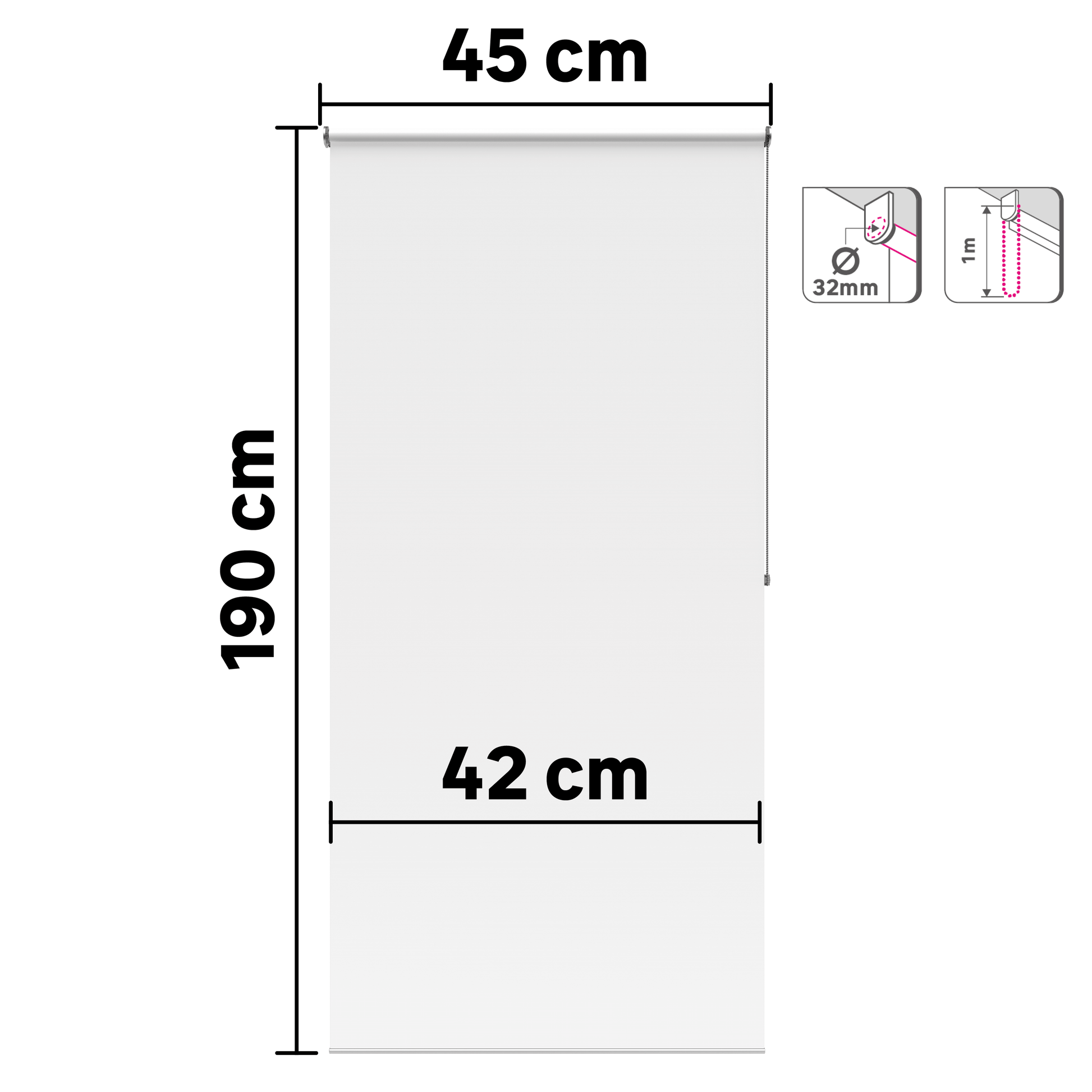 Bricocenter BOSSA WHITE CONCEALING ROLLER BLIND 45X190CM