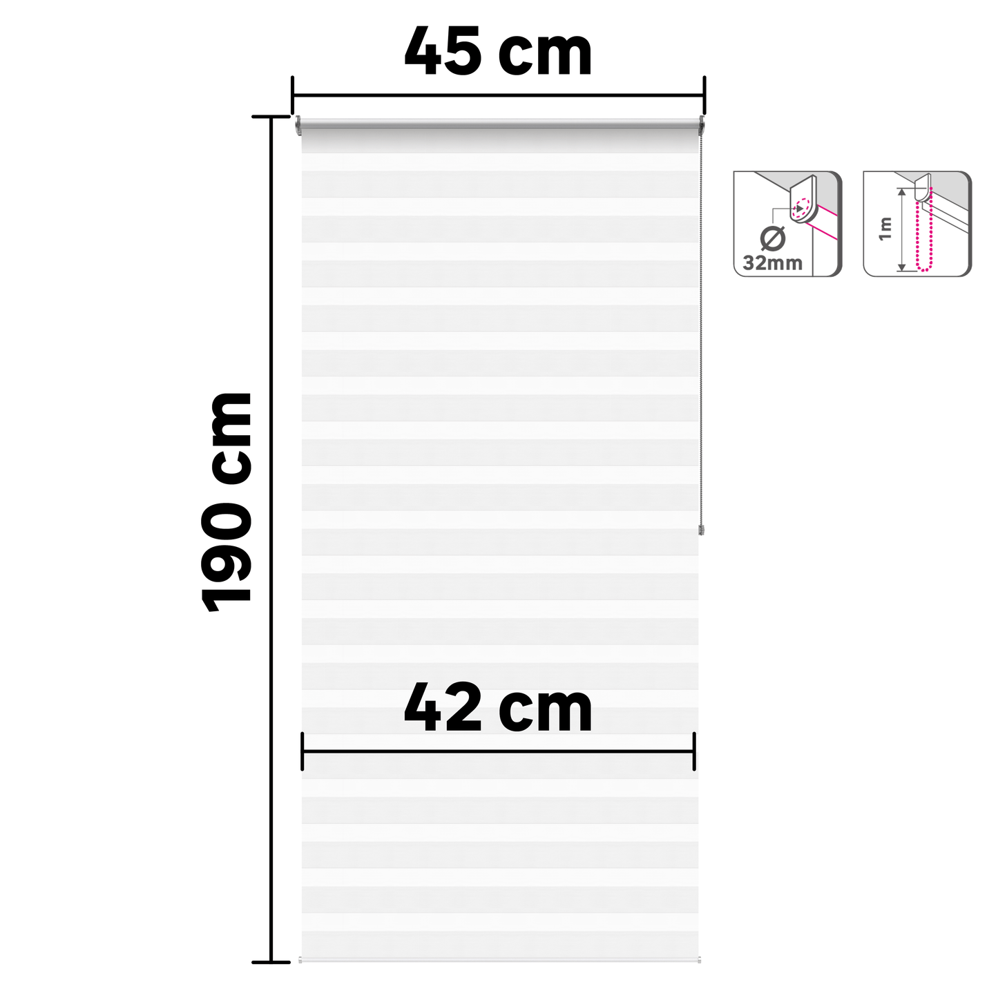 Bricocenter BOLERO ROLLER BLIND NIGHT&amp;DAY WHITE 45X190CM