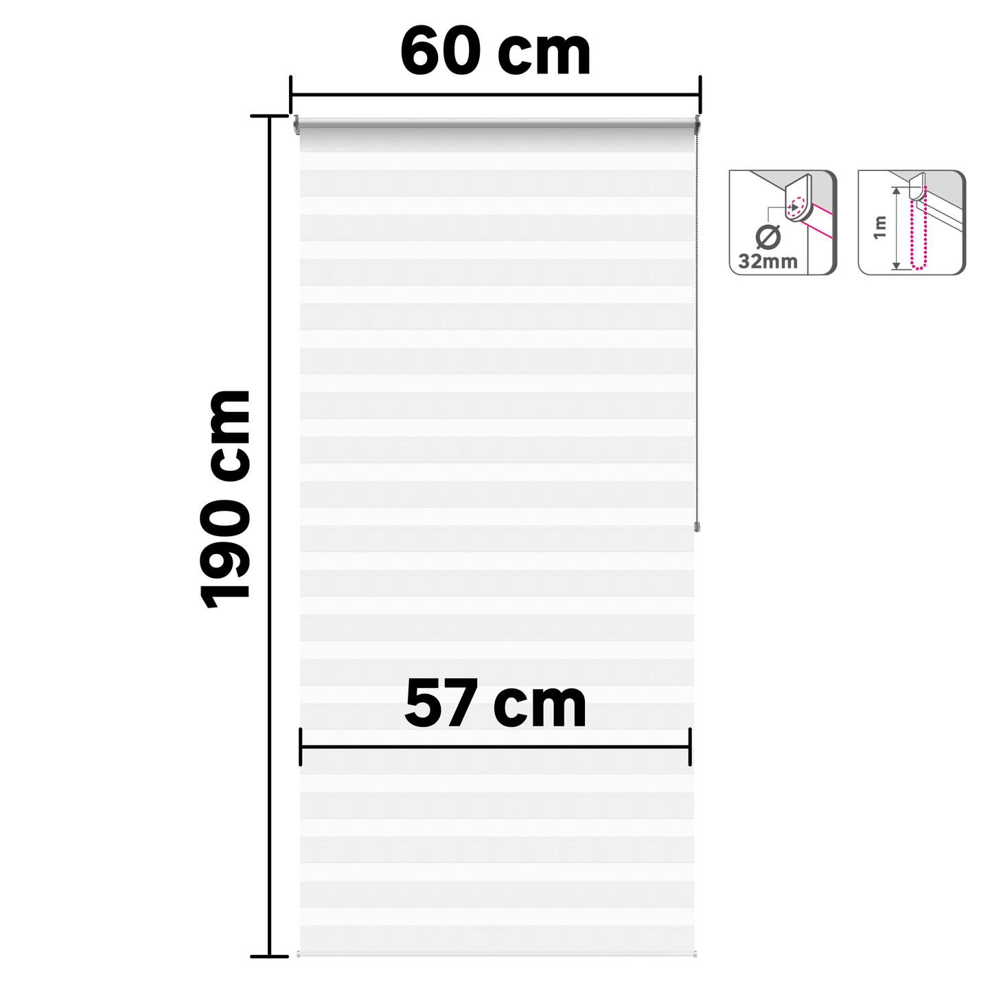 Bricocenter BOLERO ROLLER BLIND NIGHT&amp;DAY WHITE 60X190CM