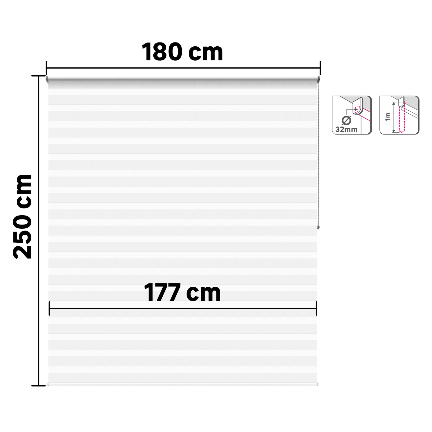 Bricocenter BOLERO ROLLER BLIND NIGHT&amp;DAY WHITE 180X250CM