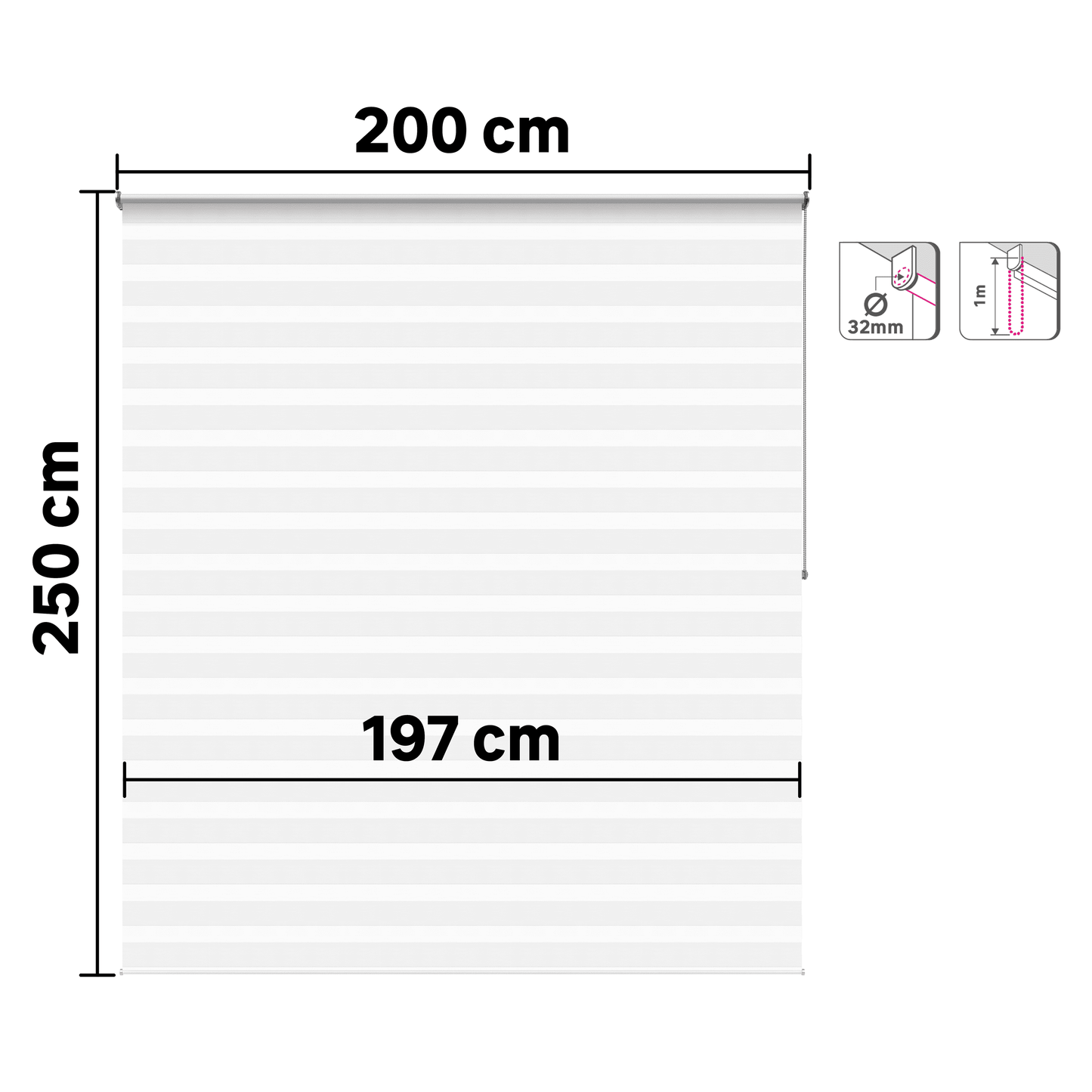 Bricocenter BOLERO ROLLER BLIND NIGHT&amp;DAY WHITE 200X250CM