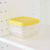 PRUTA - Food container, transparent/yellow, 0.6 l - best price from Maltashopper.com 90335843
