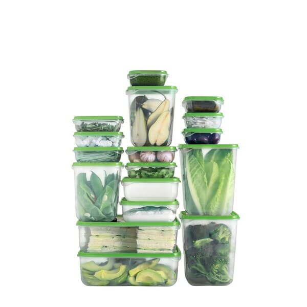 PRUTA Set of 17 food containers - transparent/orange , - best price from Maltashopper.com 80251551