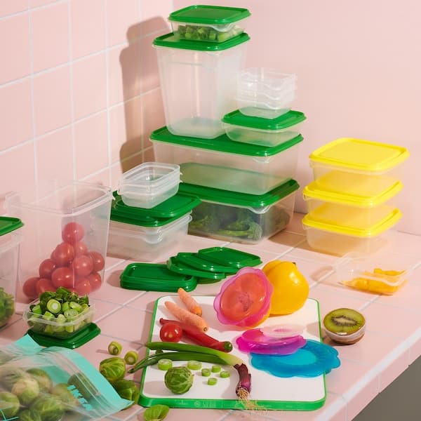 PRUTA - Food container, set of 17, transparent/green - best price from Maltashopper.com 60149673