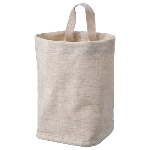 PURRPINGLA - Storage basket, textile/beige, 10x10x15 cm