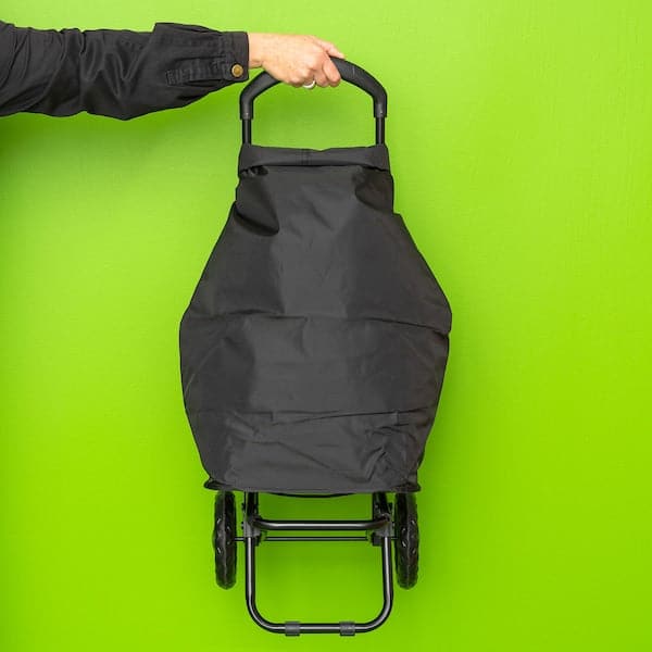 Ikea RADARBULLE - Shopping bag on wheels, black, 33x24x68 cm/38 l