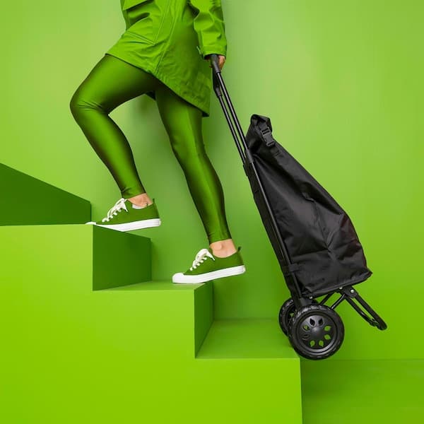 Ikea RADARBULLE - Shopping bag on wheels, black, 33x24x68 cm/38 l