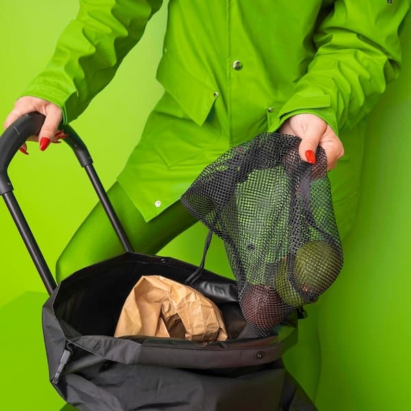 Ikea RADARBULLE - Shopping bag on wheels, black, 33x24x68 cm/38 l