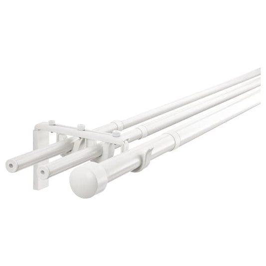 RÄCKA / HUGAD - Triple curtain rod combination, white, 120-210 cm - best price from Maltashopper.com 79399596