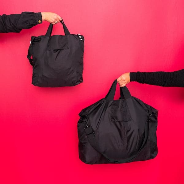 RÄCKLA - Bag, foldable, black, 48x36 cm/20 l