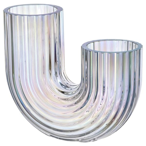 Ikea RÄFFELBJÖRK - Vase, mother-of-pearl colour, 12 cm