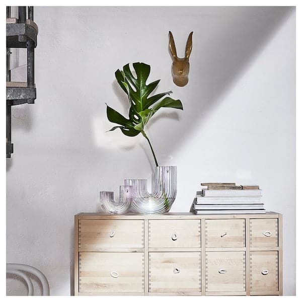 Ikea RÄFFELBJÖRK - Vase, mother-of-pearl colour, 12 cm