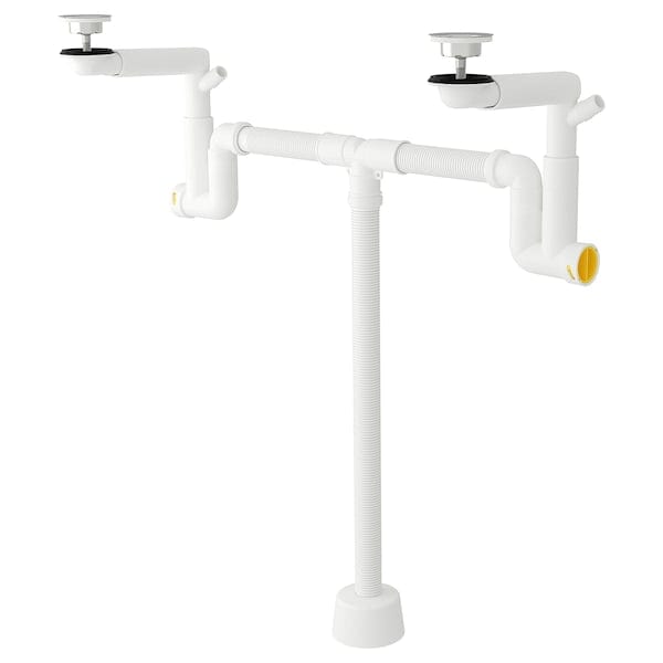 Ikea RÄNNILEN - Water trap w flexible pipe, 2 bowls