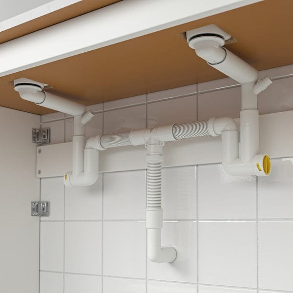 Ikea RÄNNILEN - Water trap w flexible pipe, 2 bowls
