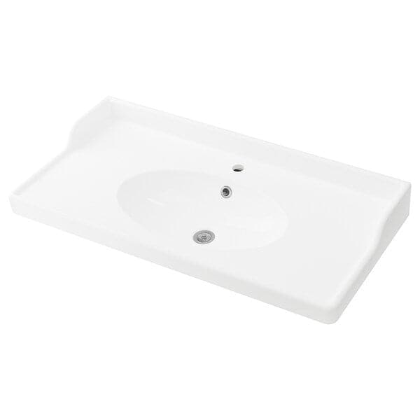 RÄTTVIKEN - Single wash-basin, white, 102x49x6 cm - best price from Maltashopper.com 70216577