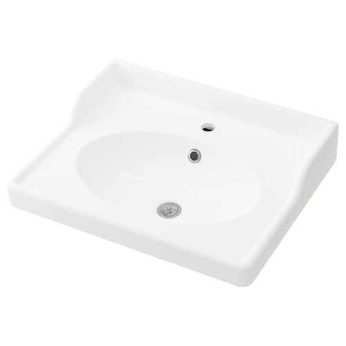 RÄTTVIKEN - Single wash-basin, white, 62x49x6 cm