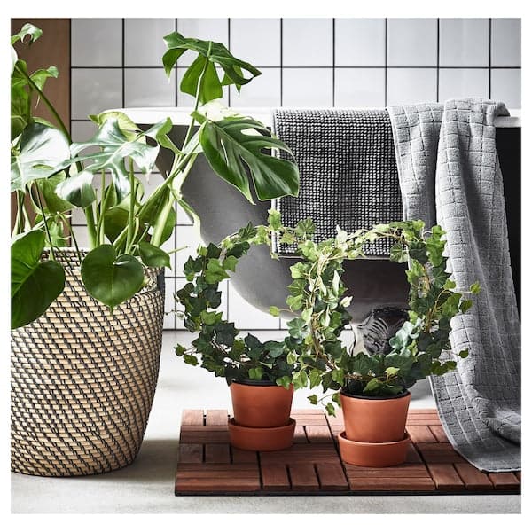 RÅGKORN - Plant pot, in/outdoor dark grey/beige, 24 cm - best price from Maltashopper.com 00407556